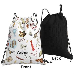 Waterproof Custom Logo Polyester Nylon <b>Drawstring</b> <b>Backpack</b> Gym Bags High Quality String Sport Back Pack - Product Image 5