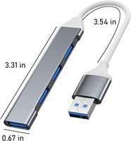 Hub de transfert de données USB-C 4-en-1 pas cher, station d'accueil multiport USB 3.0 haute vitesse, adaptateur d'extension durable