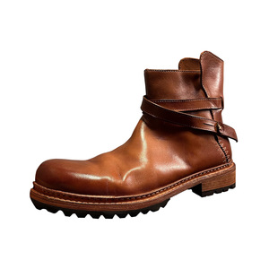 Bottes Chelsea en cuir marron pour homme Qinhong, talon bas, fermeture éclair latérale, bottes Martin souples à la cheville, respirantes, désodorisantes, absorbant la transpiration - Product Image 5