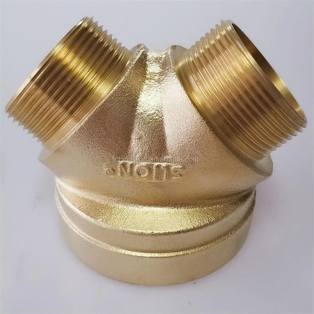 High Quality Brass 4"x21/2"x21/2"90 Straight Fire Dept Production Connection Product Siamese Connection Clapper