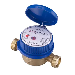 Smart Water Gauge R160 Plastic Brass Body Single Jet Dry Type Intelligent Digital Water Flow Meter Watermeter