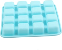 Moule à glaçons en silicone écologique, durable, de qualité alimentaire, 16 cavités, petit format carré, pour chocolat, bonbons, biscuits, sucre, outil de pâtisserie