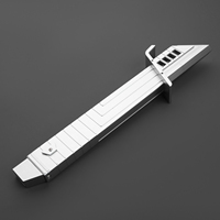 Nexussabers Dark Saber Infinite Color Changing Katana Lightsaber USB Rechargeable Flash on Clash untuk Cosplay dan Latihan