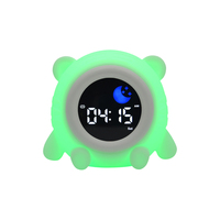 Vente en gros Lampe de nuit en forme de tigre Réveil personnalisé incassable en silicone rechargeable par USB pour enfants filles