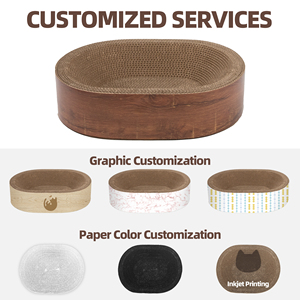 Lit-griffoir multifonctionnel pour chat, design intégré, durable, en carton anti-rayures, pour l'entretien des griffes et le repos du chat - Product Image 4