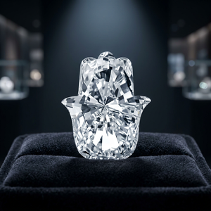 Diamant de laboratoire en forme de main de Hamsa, couleur D-F, excellente finition, clarté VVS-VS, pour la fabrication de bijoux pour femmes et les créations personnalisées - Product Image 1
