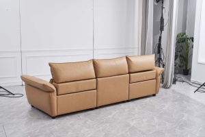 Sofá Reclinable Moderno de Tres Plazas en Cuero Genuino con Funciones de Masaje, Refrigeración y Extensión - Origen Guangdong - Product Image 4
