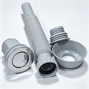 Kit de Desagüe Moderno para Lavabo con Tapa de Acero Inoxidable Anti-Olor y Cuerpo de Plástico, con Tubería Flexible para Fregadero - Product Image 4