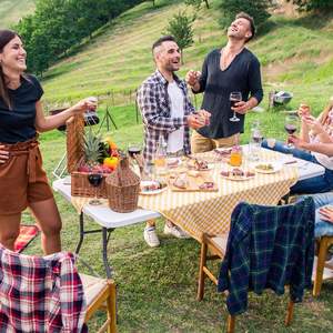 All'ingrosso 6ft bianco tavolo da pranzo all'aperto Design moderno durevole HDPE e struttura metallica compatta <span class=keywords><strong>per</strong></span> il campeggio picnic - Product Image 6