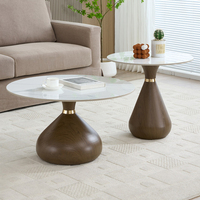 Table basse ronde dorée, style nordique, en marbre et bois moderne, de luxe, pour salon, table d'appoint de canapé et de thé
