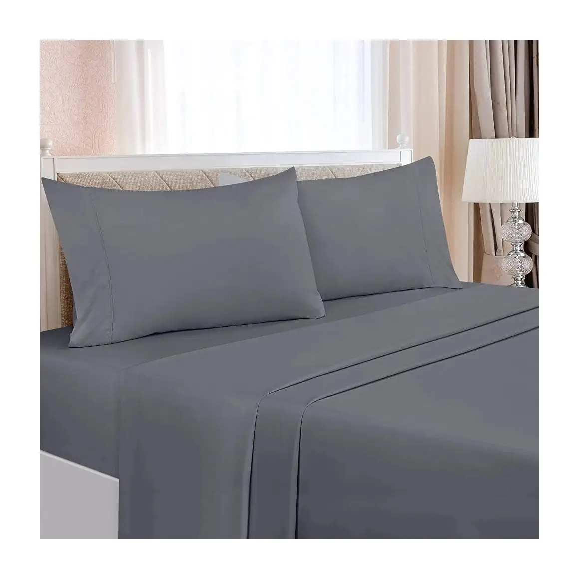 Hotel Queen Bed Sheets Set 4 Piece Bedding Set Brushed Microfiber Shrinkage and Fade Resistant 4PCS Bedsheet