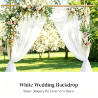 Rideau de fond romantique en tulle extra large, draperies en tissu transparent pour décorations d'arche de cérémonie de mariage