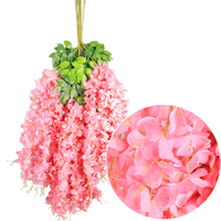 Flambant neuf fait à la main traînant glycine artificielle suspendu fleur en plastique 110cm moderne pour mariage fête des mères noël