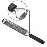 Hot Selling Langer Platte Roestvrij Staal Kaasrasp Met Zachte Handvat Etsen Rasp Citroen Zester