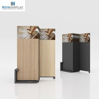 Présentoir de sols métalliques coulissants pour échantillons de carreaux et de pierres, présentoir de bois personnalisable