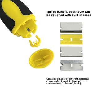 Telescopic Squeegee Holder Cleaning Glass Floors Tiles; Removes Stains Grime; Comes Four Blades; Multi-purpose Scraper - Product Image 5