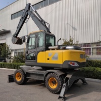 Excavatrice sur pneus PW95 8 tonnes 55 kW 75 CV, pelle flexible pour le développement des terres forestières