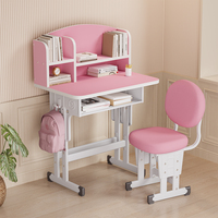 Ensemble de bureau et chaise réglables pour enfants en bois XB70-DLHN avec étagère et tiroir
