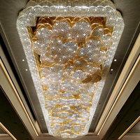 Pendentif en verre d'art de conception de fleur ovale de luxe décor non standard de plafond pour le lustre de restaurant d'hôtel de villa