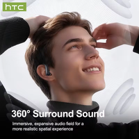 HTC NE63 AI Translator Earbuds Sport Wireless Headphones Ear-Hook Bluetooth V6.0 Earphone Tahan Lama Ultra-ringan
