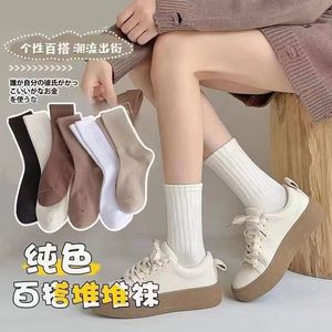 Women's Slouch <b>Socks</b> Mid Calf Solid Color Vertical Stripes Breathable Quick Drying Warm Sweat Wicking Anti Friction Casual <b>Socks</b> - Product Image 2