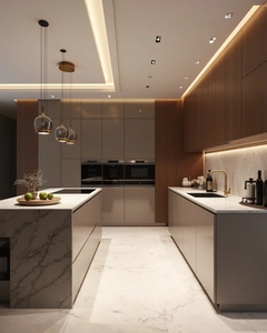 Ensemble de meubles de cuisine en MDF, cuisine en forme de L, moderne, laqué, modulaire, écologique, sur mesure, conception gratuite pendant 48 heures - Product Image 1