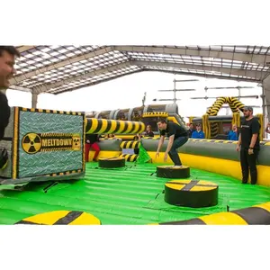 Giant Outdoor Factory Price Custom Toxic Mechanical Inflatable Meltdown Machine,Meltdown Wipeout Game For Sale