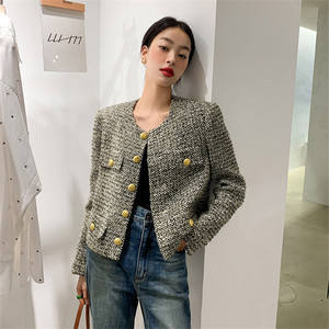 Hot <span class=keywords><strong>Sale</strong></span> Frauen Einfache Woll mäntel Casual Plain Anzug Lady Buttons Cardigans Cropped Tops Kurze <span class=keywords><strong>Blazer</strong></span> Mantel Jacken - Product Image 1