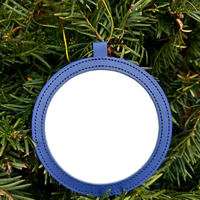 Ornement rond en cuir à finition aiguilletée avec pompon, facile à réaliser soi-même, en PU, breloque de sac tendance, accessoire cadeau