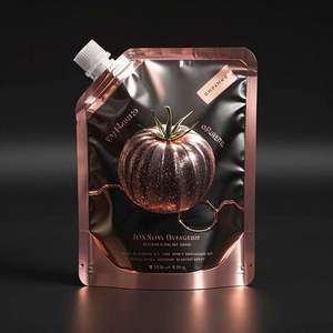 Luxury Matte Aluminum Sauce <b>Pouch</b> with Spouts Custom OEM Liquid Metal for 5 Star Hotels for Beer and Mineral Water Use - Product Image 3