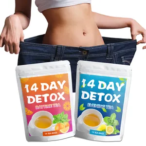 OEM tisane de jour et de soir skinny boost détox thé pour perdre du poids détox 14 jours thé amincissant ventre plat