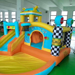Château <span class=keywords><strong>gonflable</strong></span> en tissu PVC <span class=keywords><strong>avec</strong></span> <span class=keywords><strong>toboggan</strong></span> aquatique pour fêtes - Jouet de parc aquatique amusant, installation facile - Product Image 3