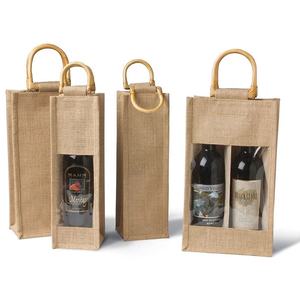 Bolsa de yute con ventana para botella de vino, 500 unidades - Product Image 3