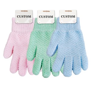 Dubbelzijdige Badhandschoenen Volwassenen En Kinderen Douchebad Exfoliërende Handschoenen Vijf Vingers Handschoenen Voor Badontspanning - Product Image 1