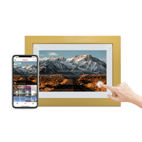 Pros 10,1 "Marco de fotos digital inteligente WiFi Marco DE FOTOS electrónico Pantalla táctil IPS de madera Rotación automática Frameo Fotos Vídeos Aplicación