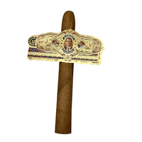 Impression personnalisée et étanche étiquette autocollante d'emballage de bande de cigare personnalisé PET/BOPP brillant finition feuille d'or logo privé vinyle