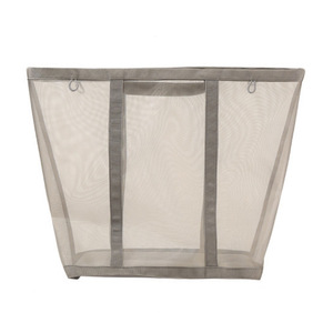 Cesto de ropa plegable de malla redonda gris y negra de tela no tejida, organizador de ropa de tipo vertical - Product Image 5