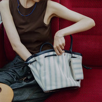 Sac fourre-tout rayé de luxe pour femme, grande capacité, imperméable, style rétro, tendance, nouvelle collection, design de marque