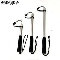 NEWMAJOR Hameçon télescopique 60cm 90cm 120cm en acier inoxydable avec manche en aluminium, outil de pêche en mer, lac et bateau, deux sections