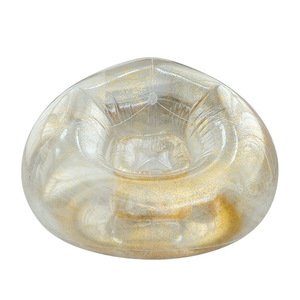 TANYOZHE Canapé gonflable à paillettes 110x110x85cm Transparent avec repose-pieds Chaise de salon pour adulte - Product Image 4