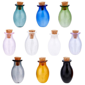 Mini-bouteilles <span class=keywords><strong>en</strong></span> <span class=keywords><strong>verre</strong></span> <span class=keywords><strong>en</strong></span> gros, petits pots colorés pour sortilèges, mini-bouteilles de potion ovales, flacons à vœux avec bouchons <span class=keywords><strong>en</strong></span> liège, bouteilles à la dérive - Product Image 1