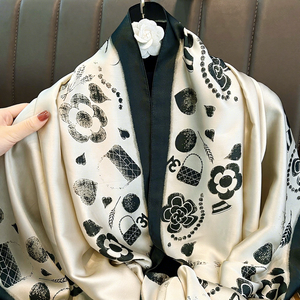 Pañuelo de Seda Chifón de Lujo de 90*180cm, Nuevo Diseño, Suave y Liso, Estampado, Chal Extendido para Mujer, Ideal para la <span class=keywords><strong>Playa</strong></span> o para la <span class=keywords><strong>Cabeza</strong></span> - Product Image 5