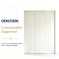 Porte dissimulée minimaliste en aluminium et bois, directement de l'usine, avec option de noyau en bois ignifuge ou insonorisant