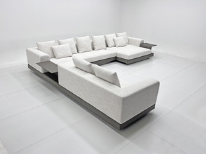 Ghế sofa vải lanh cao cấp hiện đại kiểu Ý bán chạy, thoải mái, có thể ngả lưng, dạng chữ L, dành cho phòng khách, ghế sofa nhung bán chạy - Product Image 4