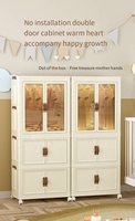 Ménage Chambre PP Matériel Pliant Bébé Enfants Armoire Vêtements Armoire Avec Roues De Rangement Boîte De Tri