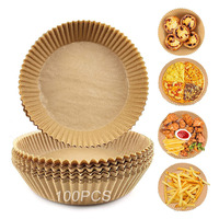 Produits de vente chaude 2025 plateau de papier de cuisson personnaliser taille antiadhésif jetable résistant à la chaleur sulfurisé Air friteuse doublures