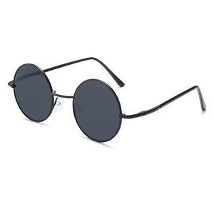 Gafas de sol con montura redonda, montura completa de metal negro, unisex, cara cuadrada 8821 - Product Image 5