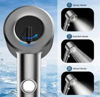 Pommeau de douche à effet pluie filtré à économie d'eau 4 modes EXW, haute pression, haut débit, triple sortie, pommeau de douche à main ON/OFF pour salle de bain