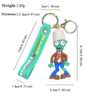 Porte-clés 3D en PVC Caoutchouc Plante vs. Zombie, Pendentif pour Sac à Dos, Sac à Main, pour Hommes et Femmes, Porte-clés de Voiture, Cadeau pour Couple