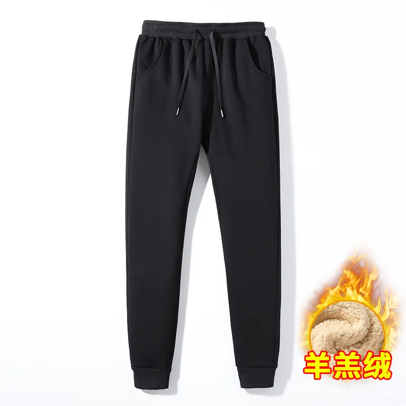 Comfortable thick warm men fleece sweatpants leisure cotton men pants manufacturer
